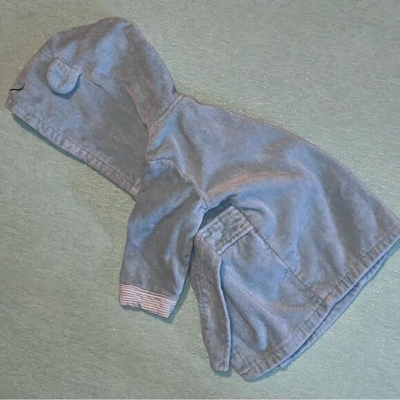Carter’s 0-9 mo little Frog soft terry bathrobe light blue with hood NWOT - Picture 8 of 10
